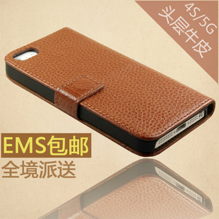  iphone5皮套 iphone4s左右翻手机壳 苹果5上下翻手机真皮保护套