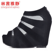 [Trial center official recommendation] new Roman style fish head shoes sandals slope with waterproof sandals network boots
