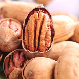  自然享坚果零食新货大碧根果长寿果美国山核桃奶油味200g