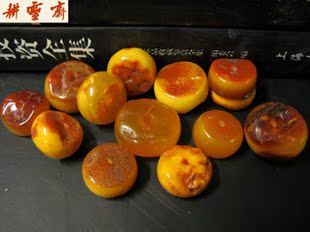 diy保真天然老蜜蜡鸡油黄琥珀10-12-18平安扣车轮款散珠隔珠隔