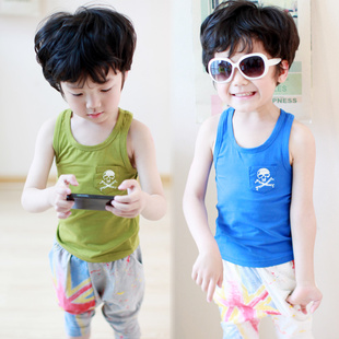  童装 男童夏装新款儿童无袖t恤夏季工字多色小背心韩版1D01