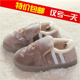  特价包邮愤怒小鸟儿童棉拖鞋包跟冬季厚底防水防滑男女童卡通拖鞋