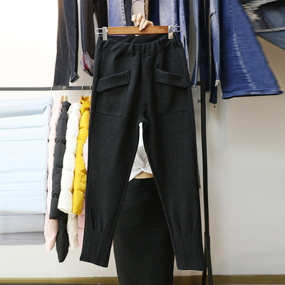 毛呢小脚裤哈伦休闲裤秋季2017冬季女裤子铅笔长裤百搭休闲裤韩版