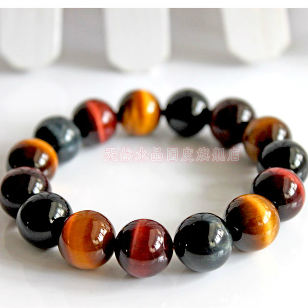 纯天然南非虎眼石手链/ 彩虎 正品七夕礼品 男女款 假一赔十 8-14mm 纯天然南非虎眼石手链/ 彩虎 正品七夕礼品 男女款 假一赔十 8-14mm