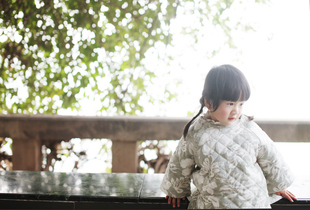  禾陶童装 复古斜襟儿童中长款棉外套/宝宝冬装棉衣/棉袄/棉服