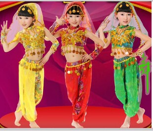 印度舞<em>天竺少女</em>肚皮舞幼儿新疆<em>舞蹈</em>演出服装蹈