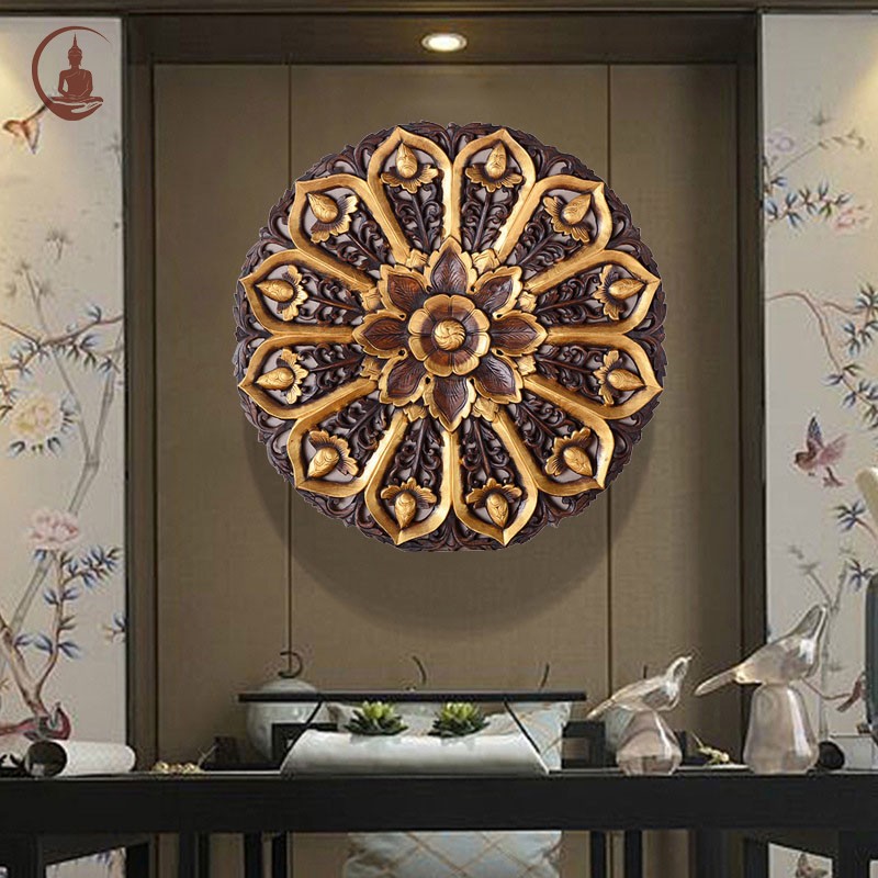 新中式玄关背景墙挂画圆形木雕画餐厅会所软装挂板立体壁饰镂雕画|ruв категории Домашний быт, роспись - от Buy2taobao.com для оказания профессиональной услуги покупки агента Taobao