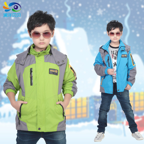 正品童装大衣风衣 澜洋贝贝品牌童装男童冲锋衣外套秋冬装韩版中大童户外运动风衣_易购街