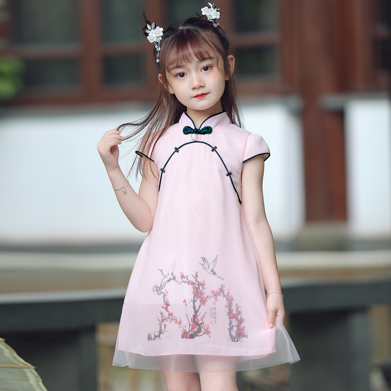 女童旗袍夏装儿童抖音汉服表演演出服唐装中国风小女孩超仙连衣裙|ruв категории Детская одежда, детей ципао/костюм/национальная одежда, ципао - от Buy2taobao.com для оказания профессиональной услуги покупки агента Taobao