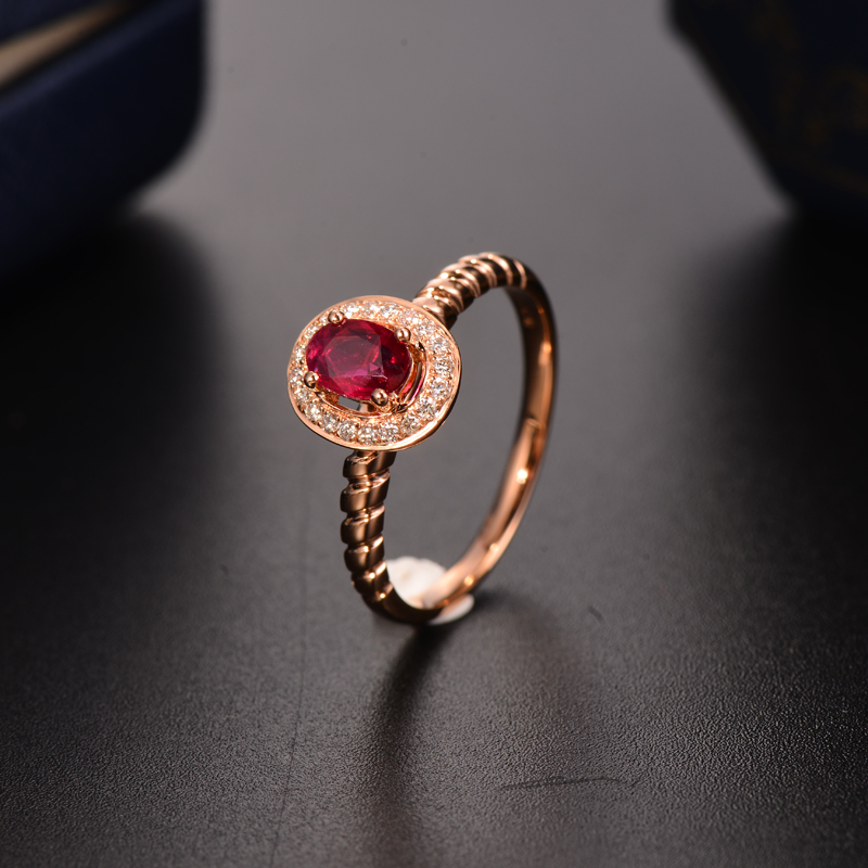 Weiqiya<Silently>Fried Dough Twists arm 18K Rose Gold natural Ruby Diamonds Ring Winnings Au750in the Jewelry/Diamond/Jade/Gold , Colored stones/Precious stones , Bracelets category - from Buy2taobao.com to provide professional Taobao agent buy service