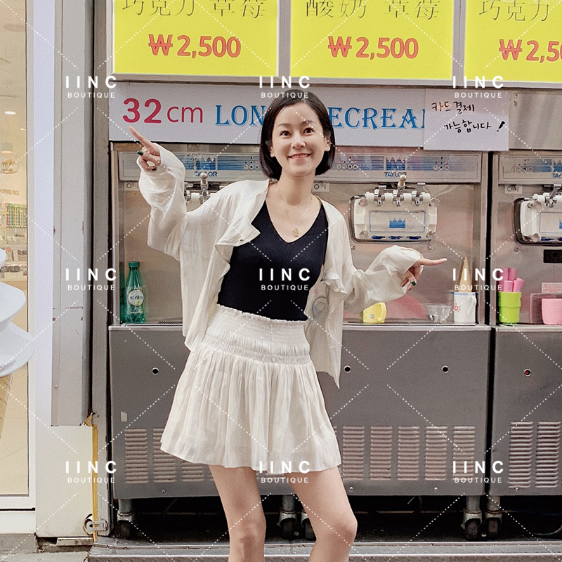 IINC DEEPMOSS 2019 初夏新款水泽感女垂垮裤 高腰阔腿短裤|msdalam kategori Butik wanita / wanita, seluar, seluar santai - dari Buy2taobao.com untuk memberikan perkhidmatan ejen Taobao profesional membeli