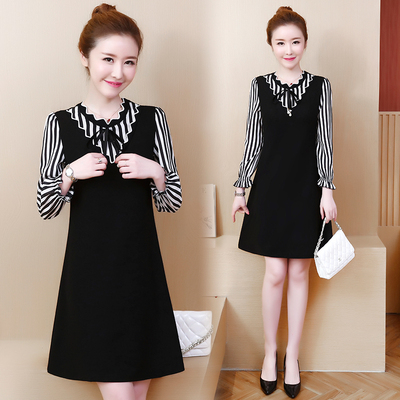 遮肚子连衣裙洋气中长款200斤大码秋装女胖妹妹2018新款上衣宽松