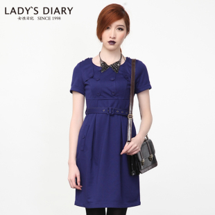  女性日记 春装新品 双排扣收腰连衣裙211288Y