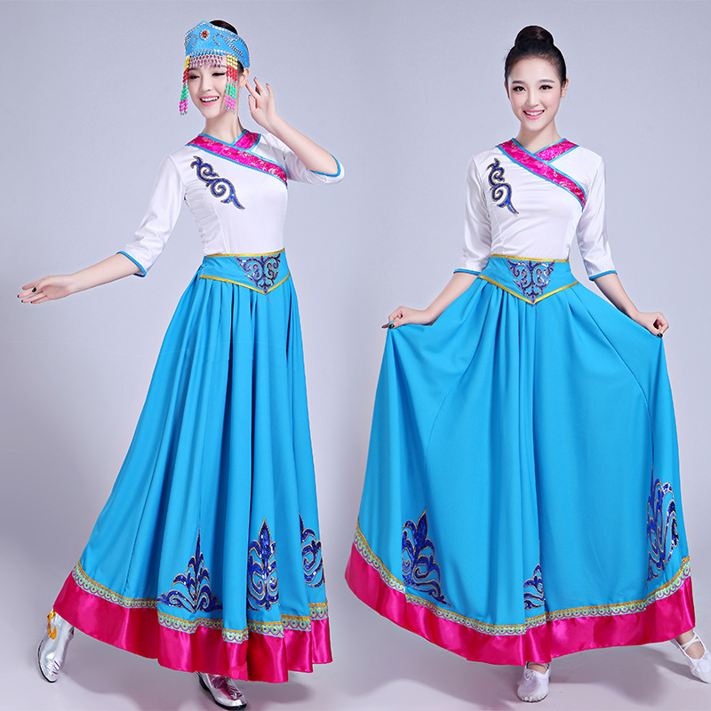 Grassland square dance The Zang or Tibetan people clothing new pattern suit Nation dance costume Mongolia Pendulum longuettein the Women's clothing/Boutique , Costume/National costume/Stage costumes , National costume/Costumes category - from Buy2taobao.com to provide professional Taobao agent buy service