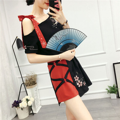 森女露肩短袖女t恤学生女装潮日系宽松ins超火的上衣夏装2020新款