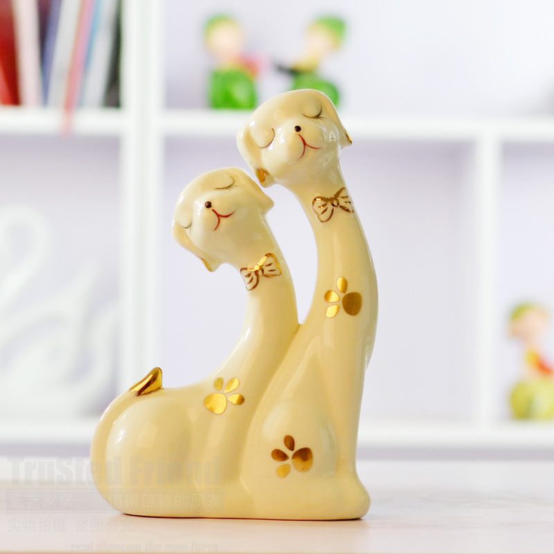 【情侣连体狗】时尚个性摆设品/创意家居装饰品/陶瓷工艺品摆件 【情侣连体狗】时尚个性摆设品/创意家居装饰品/陶瓷工艺品摆件