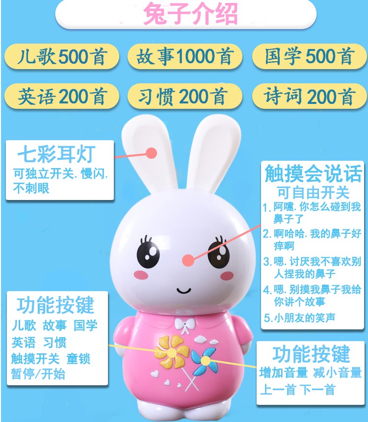 故事機耐摔聽安撫益智嬰幼兒可充電聰明兔故事光早教機兒童節禮物在類目 玩具/童車/益智/積木/模型, 早教/智能玩具, 兒童MP3/故事機中 - 來自Buy2taobao.com提供專業的淘寶代購服務