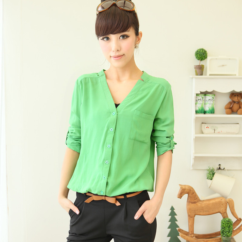 糖果深V领透视显瘦...