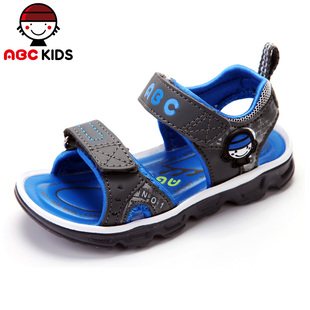  ABC童鞋男童凉鞋专柜正品男小童魔术贴皮革透气儿童沙滩凉鞋耐磨