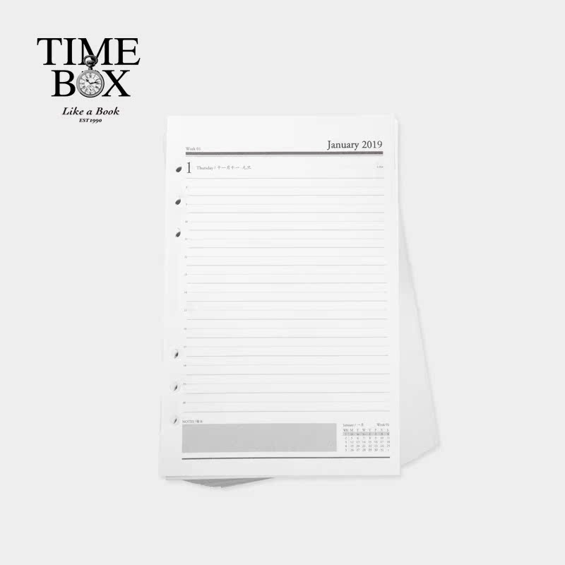 TIMEBOX 2019年历本芯B5日历活页替换芯A5效率本内芯纸日程本子|ruв категории электронный словарь/электрический бумажных книг/канцелярские принадлежности, бумажные книги, ноутбук/блокнот - от Buy2taobao.com для оказания профессиональной услуги покупки агента Taobao