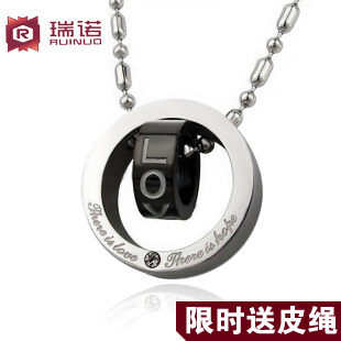  瑞诺饰品 明星款吴尊男士项链 钛钢希望吊坠 情侣挂坠 生日礼物