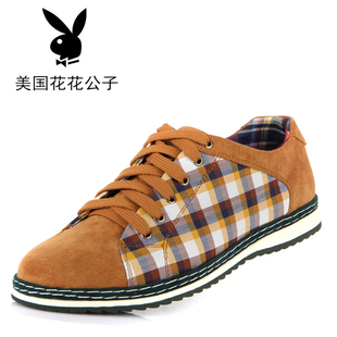 包邮花花公子男鞋休闲鞋春夏款正品系带潮流板鞋磨砂帆布单鞋