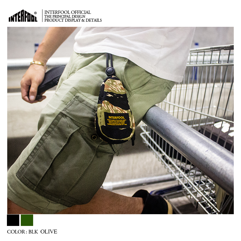INTERFOOL Original brand Camouflage Black multi-function zipper capacity Telescoping Drawstring automobile key casein the Leather/Lady bags/Men's bag, Wallets category - from Buy2taobao.com to provide professional Taobao agent buy service