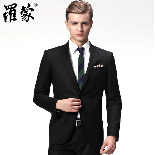 罗蒙正品男士西服套装正装商务工作职业装韩版修身新郎结婚礼服 罗蒙正品男士西服套装正装商务工作职业装韩版修身新郎结婚礼服