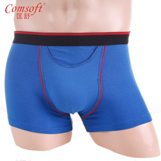 Трусы 新品 4条包邮 匡舒正品 纯棉男士内裤 全棉中腰抗菌u凸男士平角裤