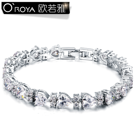 正品首饰 情侣女友礼物 锆石水晶<em>手链女生韩版</em>