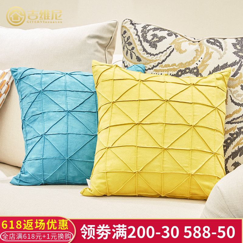 Giverny American style Simplicity modern Containing core Pillows European style Open Houses sofa Bedside Windows Fabric art Lumbar pillow Cushionin the Home Fabric , Pillow/Pillow category - from Buy2taobao.com to provide professional Taobao agent buy service