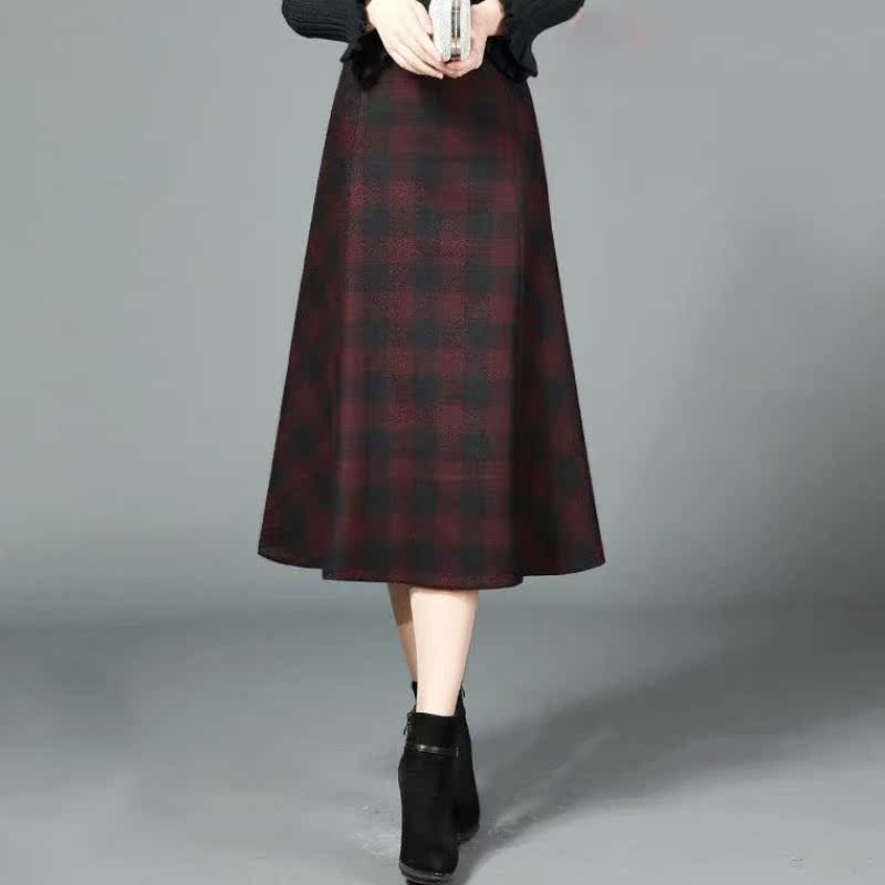 新款格子半身裙春秋女新款a字裙包臀裙中长款伞裙长款韩版显瘦A型在类目 女装/女士精品, 半身裙中 - 来自Buy2taobao.com提供专业的淘宝代购服务