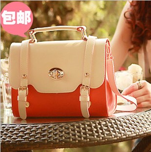 韩版撞色定型单肩包...