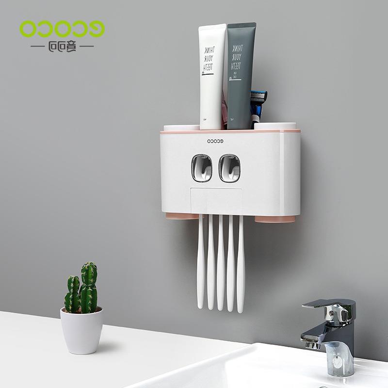Four Home automatic Squeeze toothpaste Same item Toothbrush holder Wash cup suit E1802in the Family/Personal Cleaning Tools , Sanitary appliances/Bathroom accessories , Toothbrush holder/Teeth bench category - from Buy2taobao.com to provide professional Taobao agent buy service