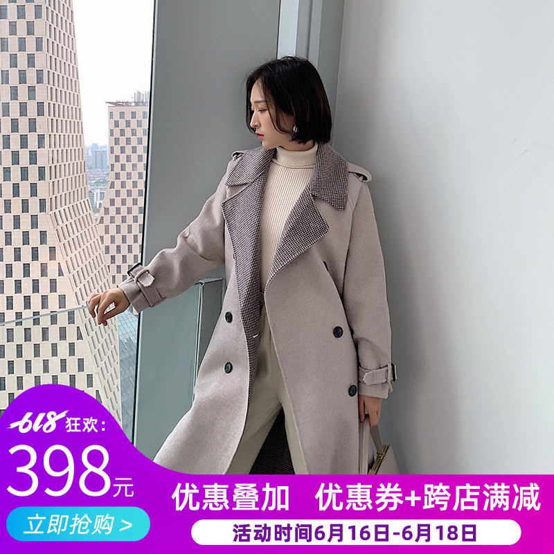 Mi studio羊毛呢外套女中长款2019新款清仓冬装双面呢子大衣反季|ruв категории Женская одежда, шерстяные пальто - от Buy2taobao.com для оказания профессиональной услуги покупки агента Taobao