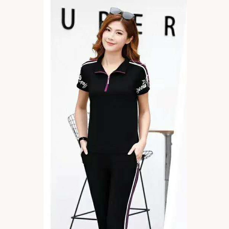 Required Riccio new pattern summer middle age Female models Large Sports suit Lapel Short sleeved trousers leisure time Athletic Wear 1978in the Sportswear/Casual Clothing , Sport Package category - from Buy2taobao.com to provide professional Taobao agent buy service