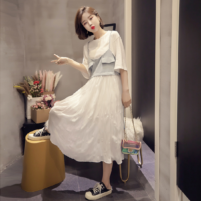 pregnant woman Summer dress Fashionable 2019 new pattern suit Chao Ma straps skirt Two piece set Spring and summerin the Maternity/Maternal supplies/Nutrition , Maternity , Dress category - from Buy2taobao.com to provide professional Taobao agent buy service