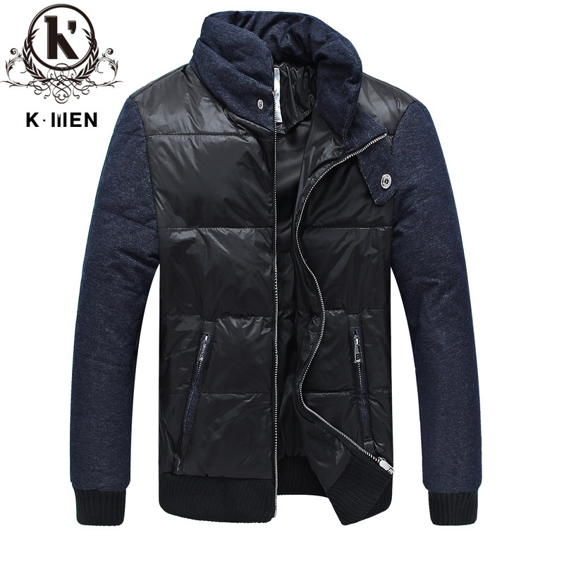 K-MEN 男装新款棉服韩版修身秋冬装保暖立领潮流修身外套棉袄男