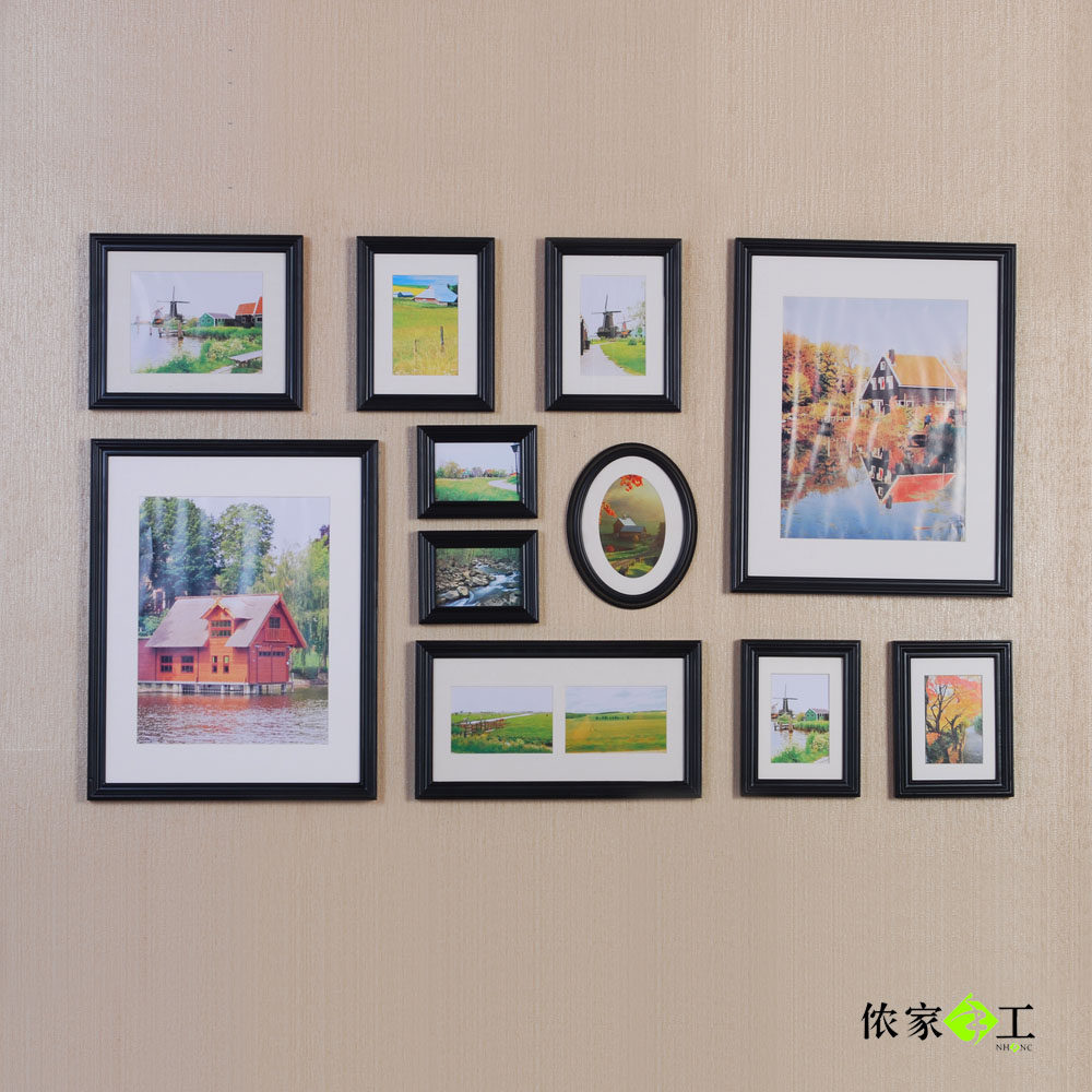 健康PU漆 环保 欧式 <em>线条</em>边框 <em>照片墙</em> 11框 组合