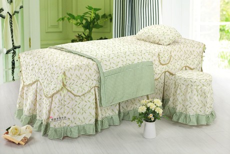 欧悦床品 2014款绿叶子 美容床罩四件套 按摩床