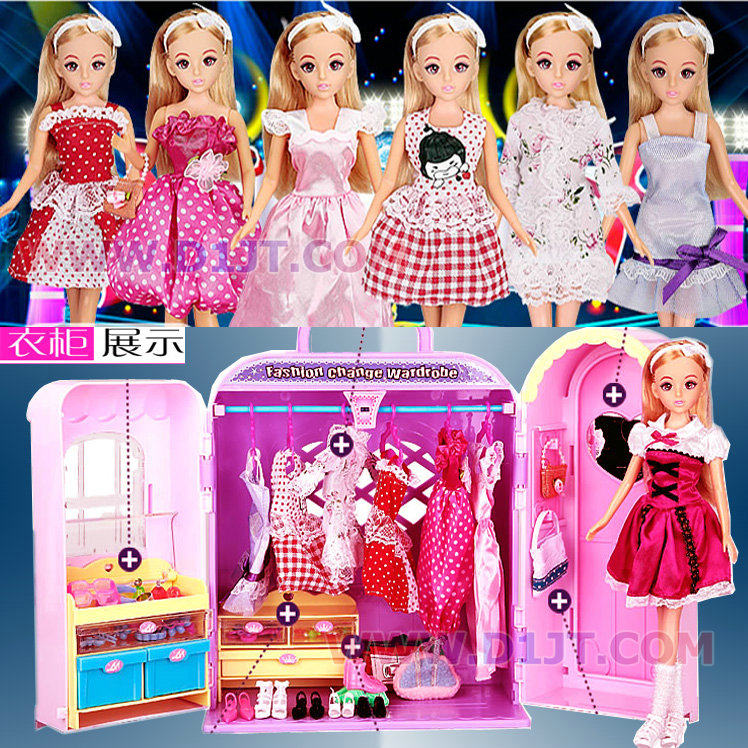 <em>芭比娃娃</em>换装衣橱3岁以上<em>小女孩</em>礼物过家家玩