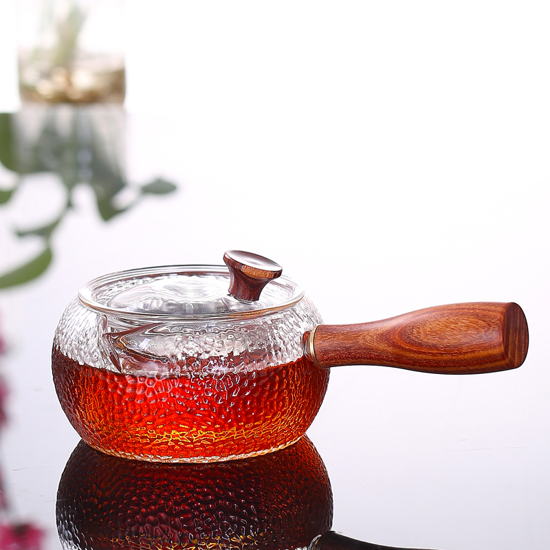 日式錘紋側把煮茶壺加厚玻璃木把煮茶器黑茶普洱小青柑煮茶壺在類目 餐飲具, 茶具, 茶壺中 - 來自Buy2taobao.com提供專業的淘寶代購服務