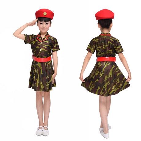 六一儿童演出服装 小海军舞蹈服装 迷彩服装 团