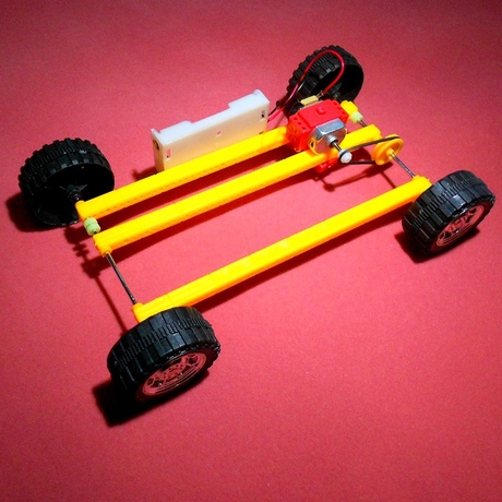 科学小制作 皮带轮传动小车 齿轮驱动儿童玩具