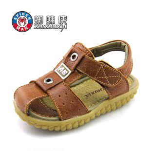  蜘蛛侠男牛皮夏季包头皮革拼接魔术贴牛筋童鞋凉鞋 男童鞋儿童鞋