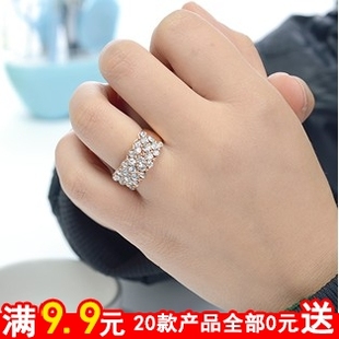  Y351 韩版外贸饰品 百塔时尚流行镶嵌水钻戒指 时尚饰品戒指