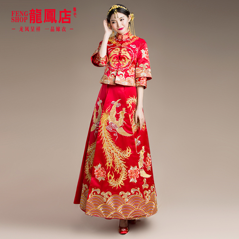 new pattern Chinese style bride Wedding dress Phoenix peony gules Embroidery bride Wedding dress classical Xiu He installed Dragon and gownin the Women's clothing/Boutique , Wedding/Cheongsam/Formal dress , Cheongsam category - from Buy2taobao.com to provide professional Taobao agent buy service