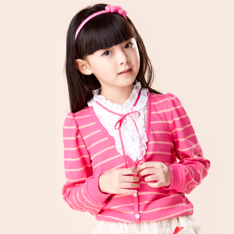 韩国女童长袖衬衫...