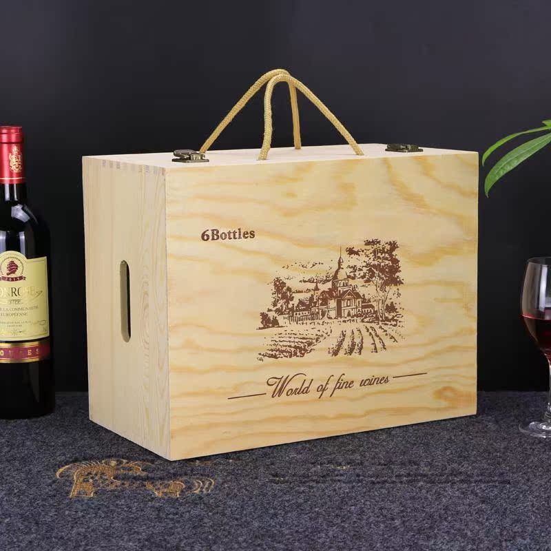 Six packing Gift box Wine Packaging box high-grade Wood box customized red wine Box Wooden casein the Tableware , Flagon/Wineglass/Wine , Wine category - from Buy2taobao.com to provide professional Taobao agent buy service