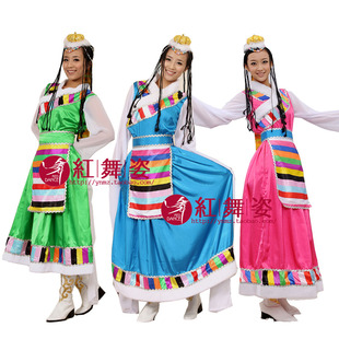 加长水袖藏族服舞蹈演出服少数民族服装舞台装
